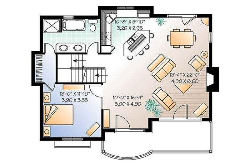 Dream House Plan - Floor Plan - Main Floor for Traditional House Plan #23-453 - 3 bed, 2 bath