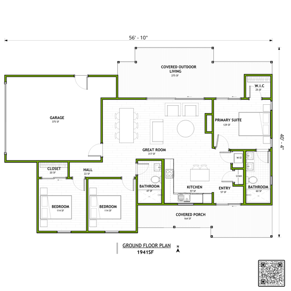 Adobe / Southwestern Floor Plan - Main Floor Plan #1106-16