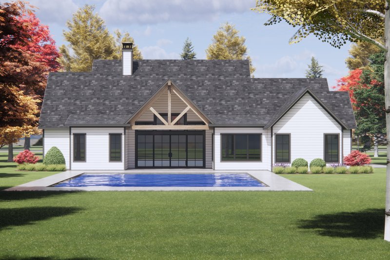Architectural House Design - Exterior - Rear Elevation for Farmhouse House Plan #1096-147 - 4 bed, 3.5 bath