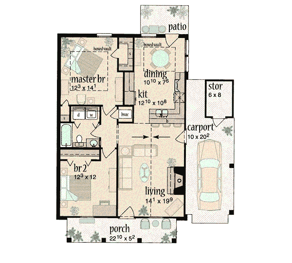 Southern Floor Plan - Main Floor Plan #36-102