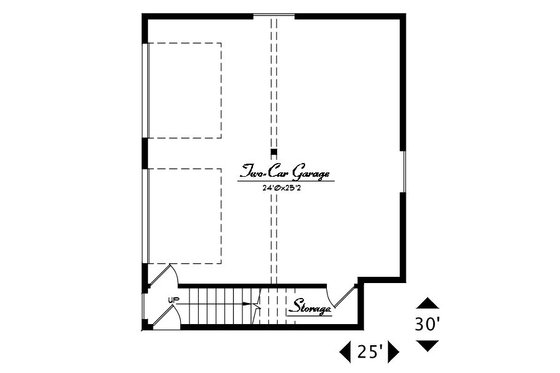Floor Plan - Main Floor for Craftsman House Plan #487-4 - 1 bed, 1 bath