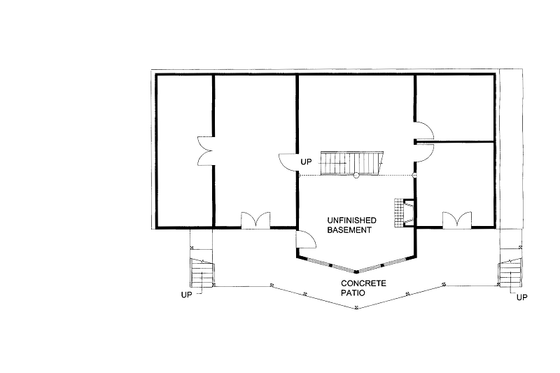 Floor Plan - Lower Floor for Cabin House Plan #117-783 - 3 bed, 3.5 bath