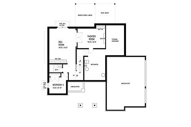 Dream House Plan - Floor Plan - Lower Floor for Traditional House Plan #56-598 - 5 bed, 4.5 bath
