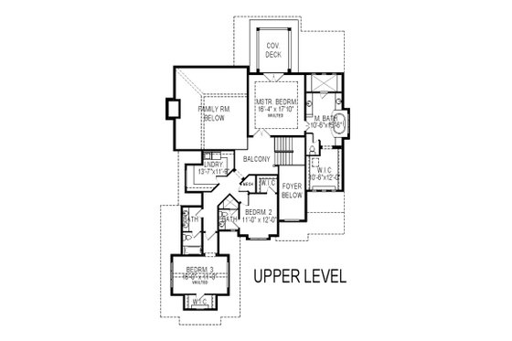 Floor Plan - Upper Floor for Craftsman House Plan #920-106 - 3 bed, 3.5 bath