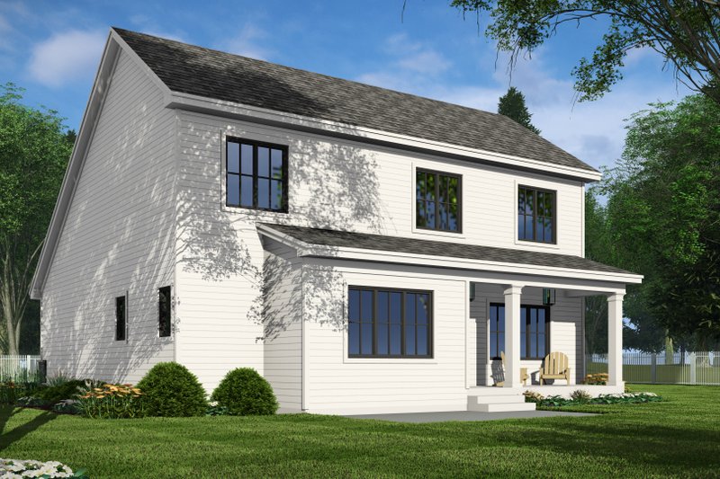 House Design - Exterior - Rear Elevation 1 for Farmhouse House Plan #51-1357 - 4 bed, 2.5 bath