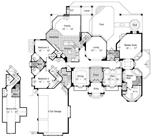 European Floor Plan - Main Floor Plan #417-420