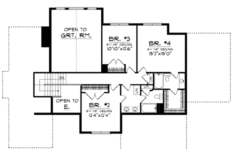 Dream House Plan - Floor Plan - Upper Floor for Traditional House Plan #70-626 - 4 bed, 3.5 bath