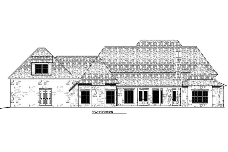 Architectural House Design - Exterior - Rear Elevation for European House Plan #1081-35 - 5 bed, 4.5 bath