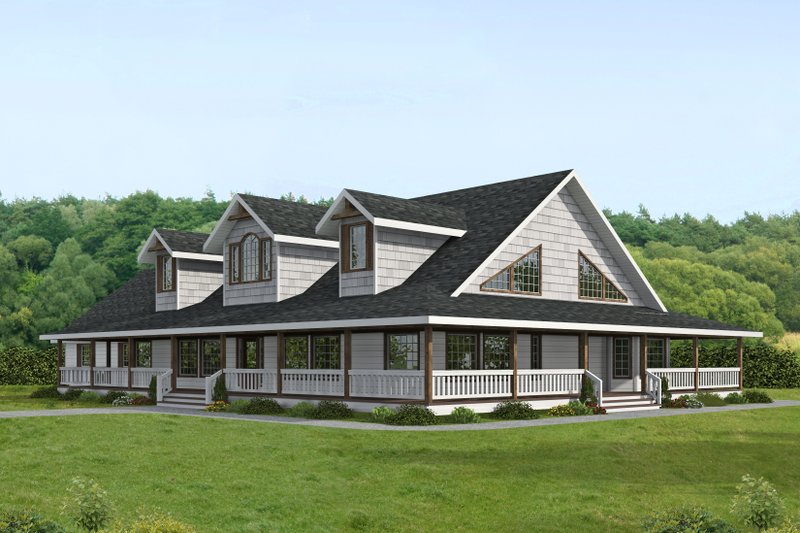 Dream House Plan - Farmhouse Exterior - Front Elevation Plan #117-936
