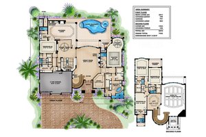 Floor Plan - Main Floor for Mediterranean House Plan #27-503 - 5 bed, 7 bath