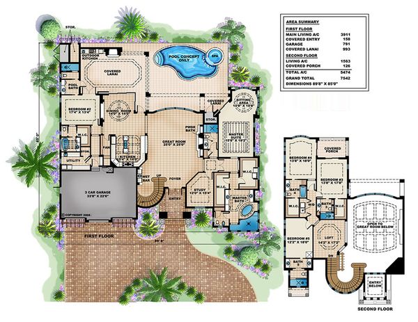 Mediterranean Floor Plan - Main Floor Plan #27-503