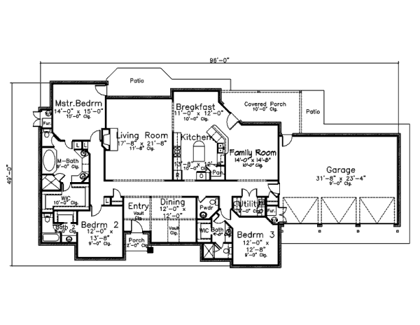 European Floor Plan - Main Floor Plan #52-234