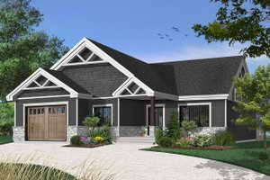 Exterior - Front Elevation 4 for Craftsman House Plan #23-2641 - 2 bed, 2 bath