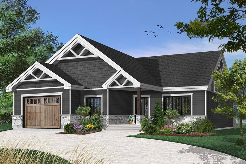 Architectural House Design - Exterior - Front Elevation 4 for Craftsman House Plan #23-2641 - 2 bed, 2 bath