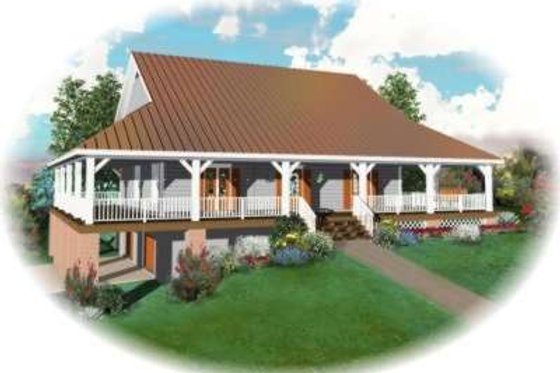 Exterior - Front Elevation for Southern House Plan #81-738 - 3 bed, 2.5 bath