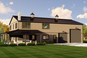 Country Exterior - Front Elevation Plan #1064-246