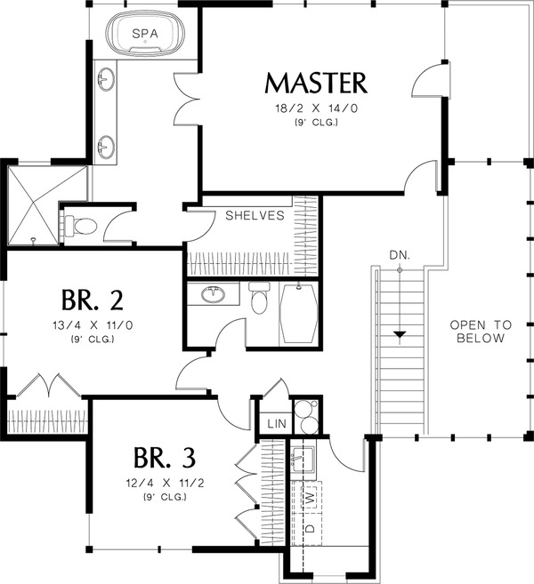 Architectural House Design - Upper Level Floor Plan - 3600 square foot Prairie home
