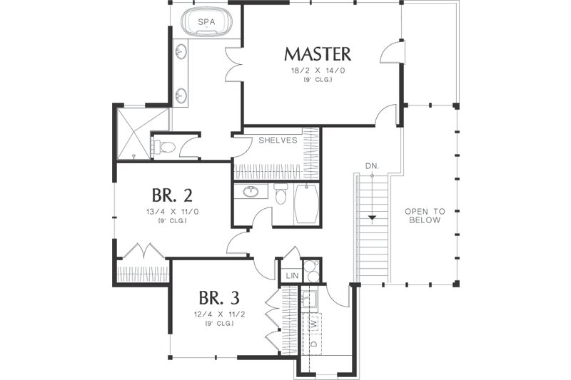 House Plan Design - Upper Level Floor Plan - 3600 square foot Prairie home