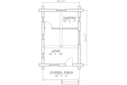 Log Style House Plan - 1 Beds 0 Baths 595 Sq/Ft Plan #117-117 