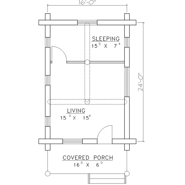 Architectural House Design - Log Floor Plan - Main Floor Plan #117-117