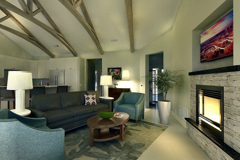 House Design - Interior - Family Room 2 for Ranch House Plan #489-12 - 3 bed, 2 bath