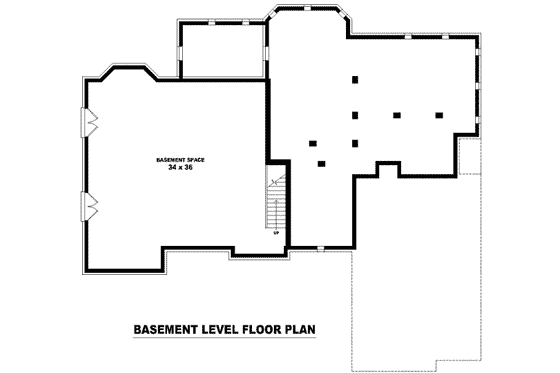 Floor Plan - Lower Floor for Colonial House Plan #81-1297 - 5 bed, 4 bath