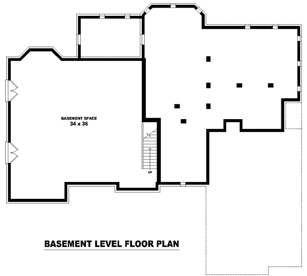 Colonial Floor Plan - Lower Floor Plan #81-1297