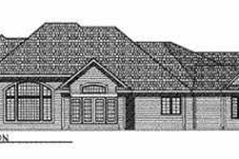 Home Plan - Exterior - Rear Elevation for European House Plan #70-494 - 3 bed, 2 bath