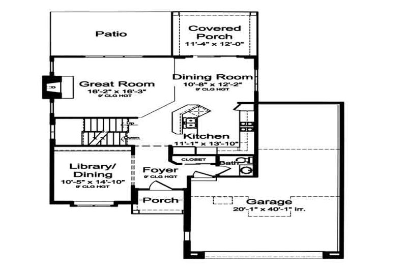 Home Plan - Floor Plan - Main Floor for Colonial House Plan #46-499 - 3 bed, 2.5 bath