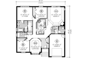 European Style House Plan - 3 Beds 2 Baths 1600 Sq/Ft Plan #25-150 