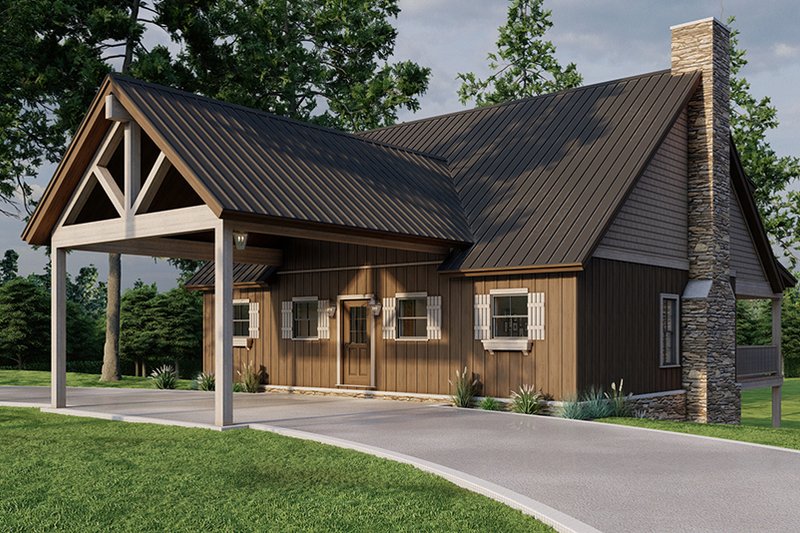Architectural House Design - Exterior - Front Elevation 4 for Cottage House Plan #923-322 - 3 bed, 3 bath