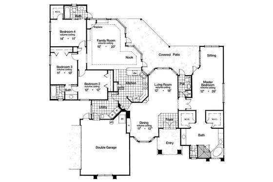 Floor Plan - Main Floor for Ranch House Plan #417-299 - 4 bed, 3.5 bath