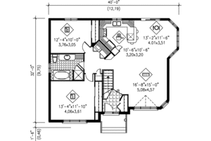 Floor Plan - Main Floor for Traditional House Plan #25-171 - 2 bed, 1 bath