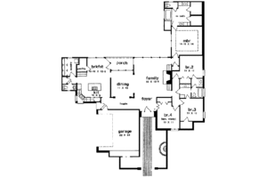 Floor Plan - Main Floor for European House Plan #301-104 - 4 bed, 2.5 bath