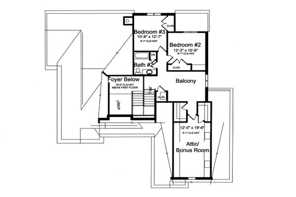 Craftsman Floor Plan - Upper Floor Plan #46-904