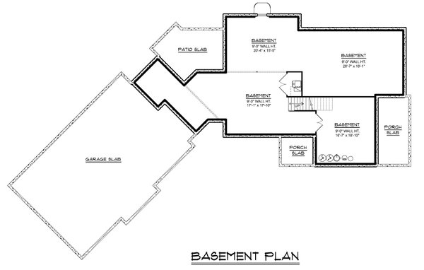 Architectural House Design - Floor Plan - Lower Floor for Farmhouse House Plan #1064-471 - 4 bed, 2.5 bath