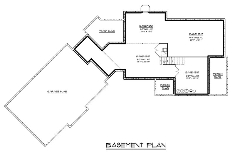 Architectural House Design - Floor Plan - Lower Floor for Farmhouse House Plan #1064-471 - 4 bed, 2.5 bath