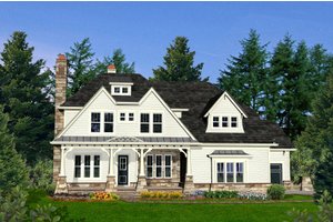 Dream House Plan - Farmhouse Exterior - Front Elevation Plan #54-407