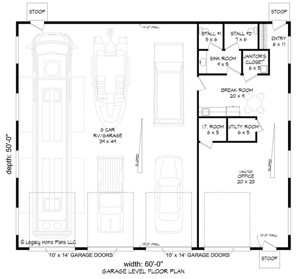 Modern Floor Plan - Main Floor Plan #932-748