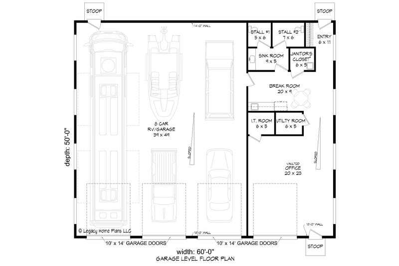 Dream House Plan - Floor Plan - Main Floor for Modern House Plan #932-748, 0.5 bath