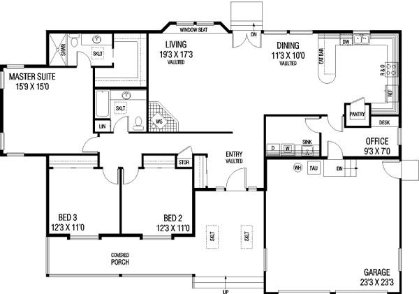 Dream House Plan - Ranch Floor Plan - Main Floor Plan #60-440
