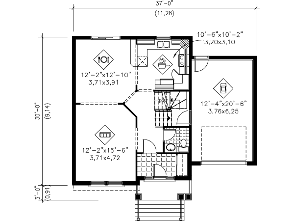 European Floor Plan - Main Floor Plan #25-4168