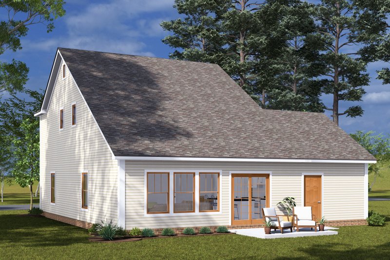 Architectural House Design - Exterior - Rear Elevation for Cottage House Plan #513-2305 - 3 bed, 3 bath