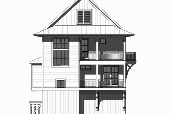 Exterior - Front Elevation 3 for Beach House Plan #901-118 - 4 bed, 2.5 bath