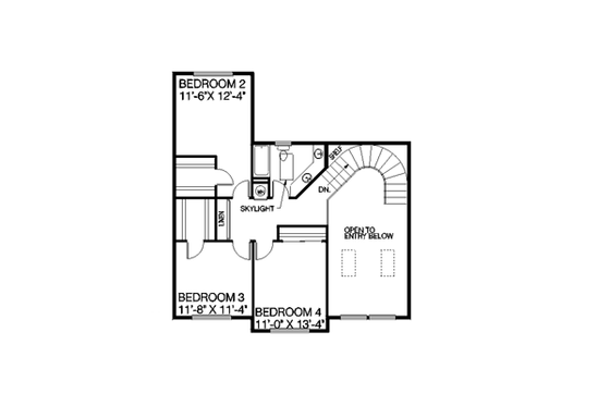 Floor Plan - Upper Floor for Traditional House Plan #60-157 - 4 bed, 2.5 bath