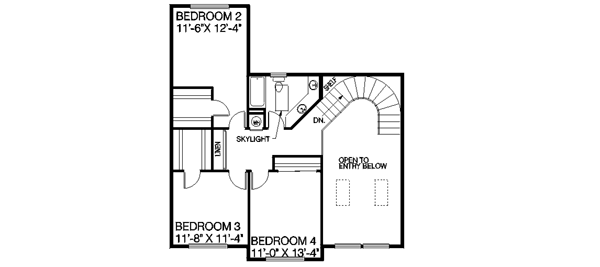 House Design - Traditional Floor Plan - Upper Floor Plan #60-157