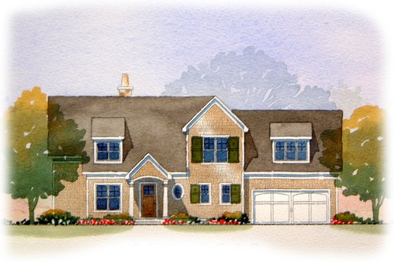 Exterior - Front Elevation for Traditional House Plan #901-69 - 3 bed, 2.5 bath