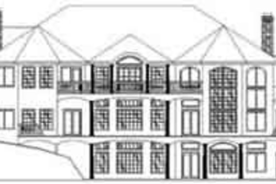 Exterior - Rear Elevation for Traditional House Plan #117-228 - 6 bed, 7 bath