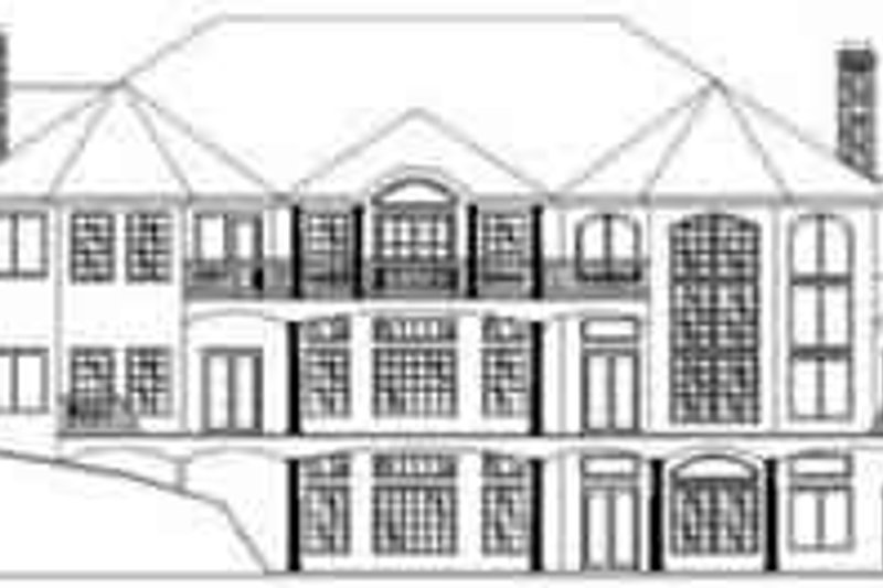 Architectural House Design - Exterior - Rear Elevation for Traditional House Plan #117-228 - 6 bed, 7 bath