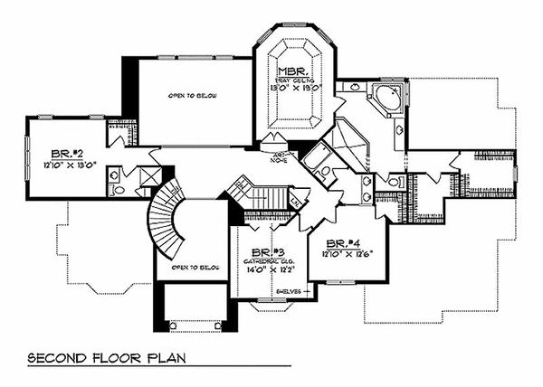 Architectural House Design - European Floor Plan - Upper Floor Plan #70-535